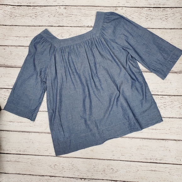 Gap 3/4 sleeve square neck blouse - Picture 3 of 7